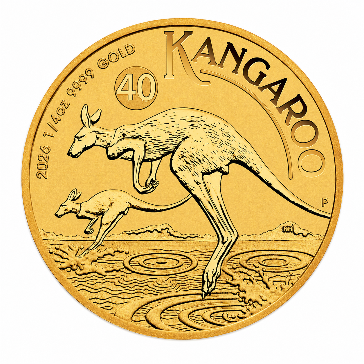 1/4oz Perth Mint Kangaroo Gold Round (9999 Fine)
