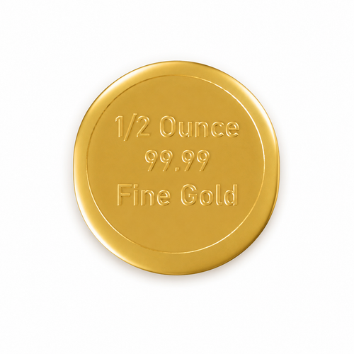 1/2oz AG Button Gold Cast Bar (9999 Fine)