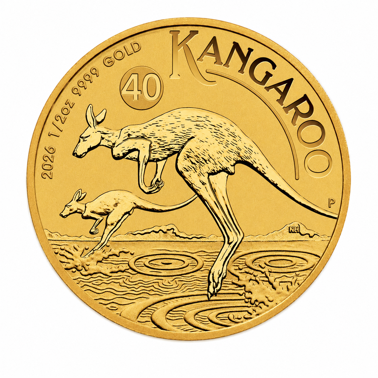 1/2oz Perth Mint Kangaroo  Gold Round (9999 Fine)
