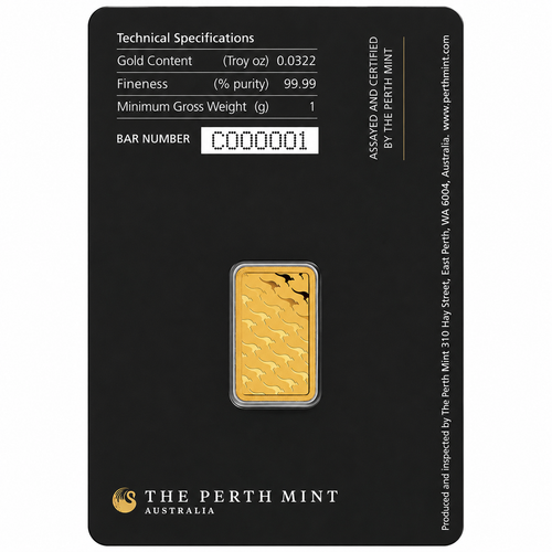 1g Perth Mint Gold Mint Bar Assay