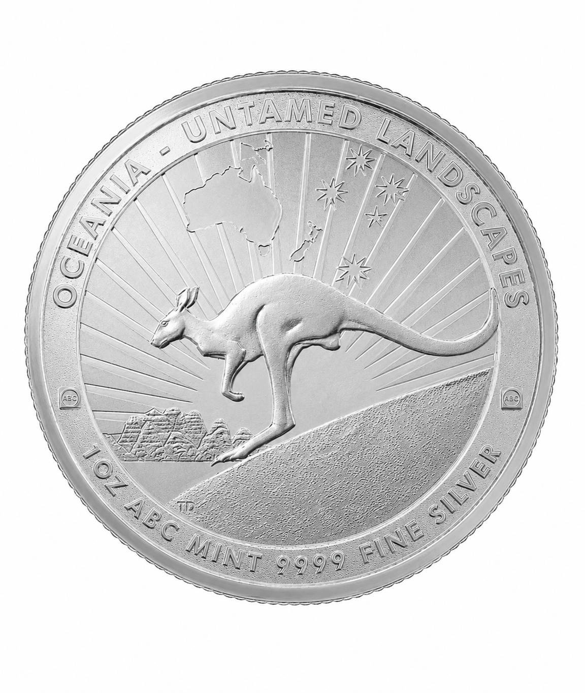 1oz ABC Bullion Untamed Landscape 'Kangaroo' Silver Round (9999 Fine)