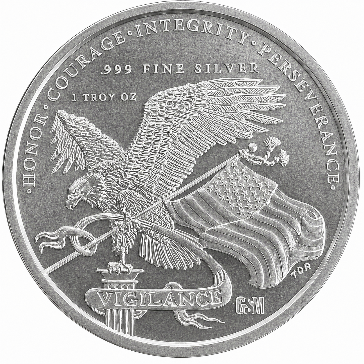 1oz Golden State US Mint Donald Trump 45th President Silver Round (999 Fine)